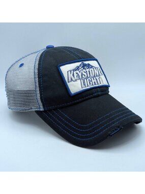 Keystone Light Beer Patch Mesh Stretch Fitted OSFM Dad Hat Cap Bartender Grill